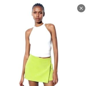 NWT ZARA Lime Green Skort (Size : S)